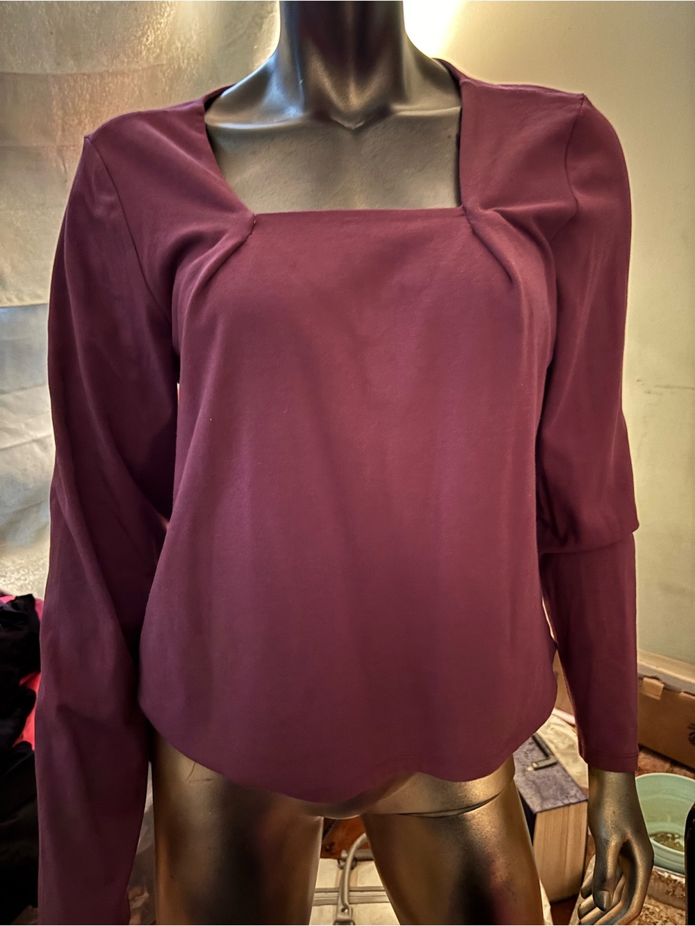 New Express Square Neck Blouse - Plum